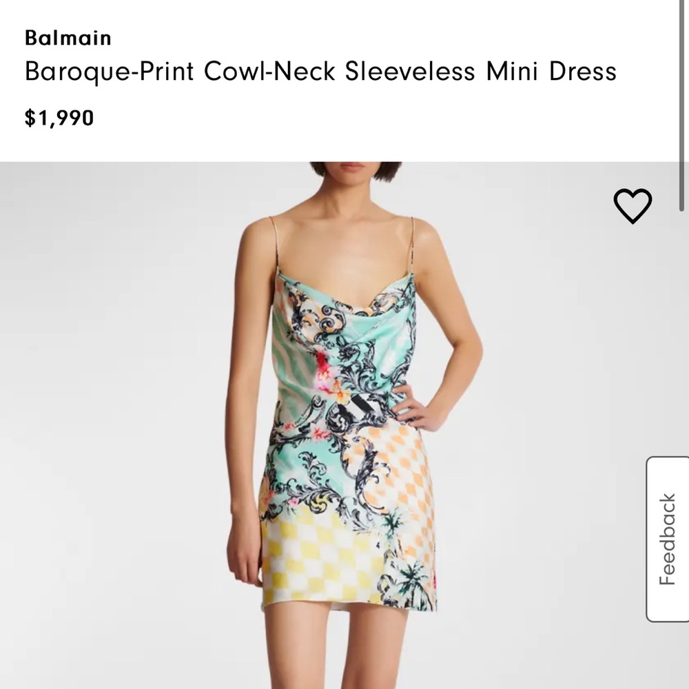 Balmain baroque print mini dress